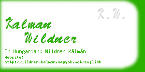 kalman wildner business card