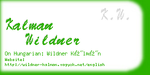 kalman wildner business card